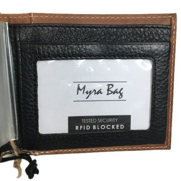 Myra Bags #3855 Wallet ID Credit Card Picture Holder RFID Hand Tooled Leather - Picture 9 of 14